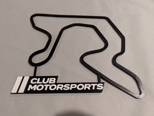 club motorsports nh track map multi color nameplate by dakjones82 art models race outline motorsport 3d print model - Mito3D