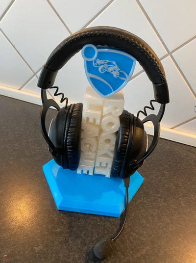 rocket league headset stand by hdordk household office rocketleague 3d print model - Mito3D