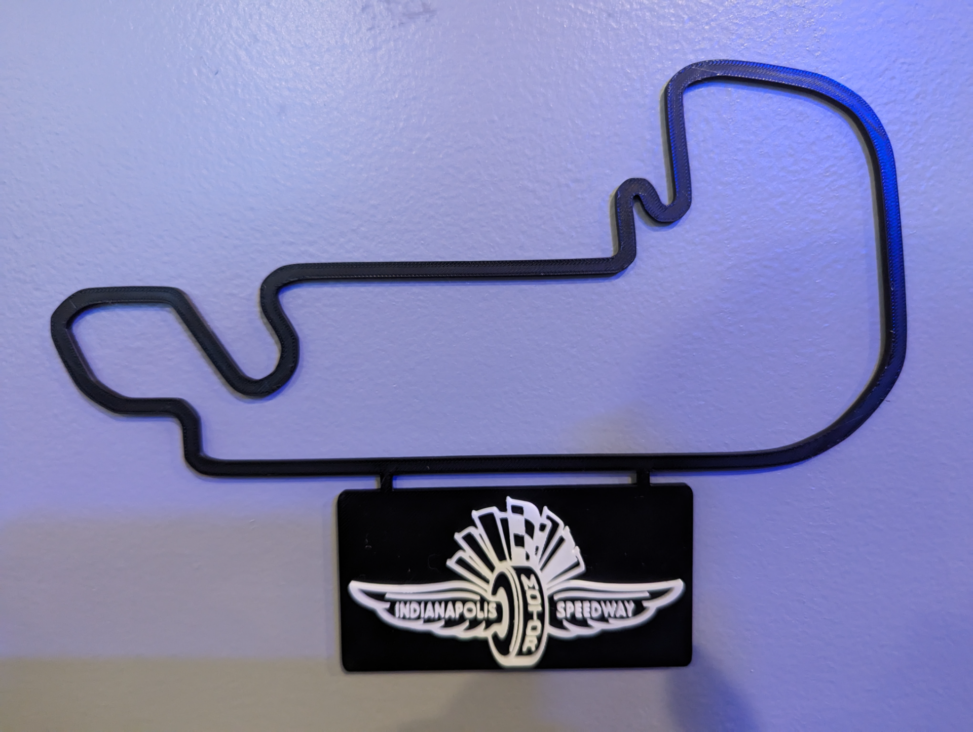 indianapolis motor speedway track map multi color nameplate by dakjones82 art models outline wall race 3D print model - Mito3D