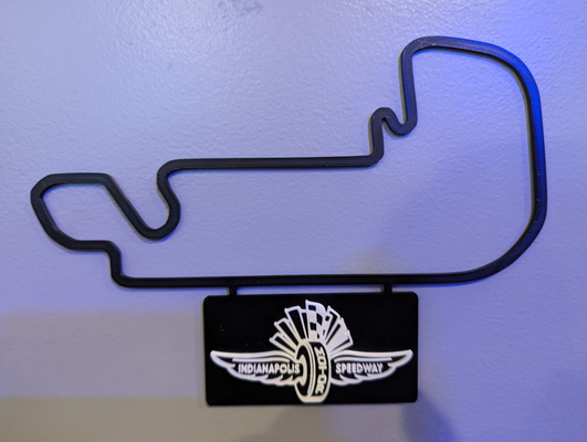 indianapolis motor speedway track map multi color nameplate by dakjones82 art models outline wall race 3d print model - Mito3D