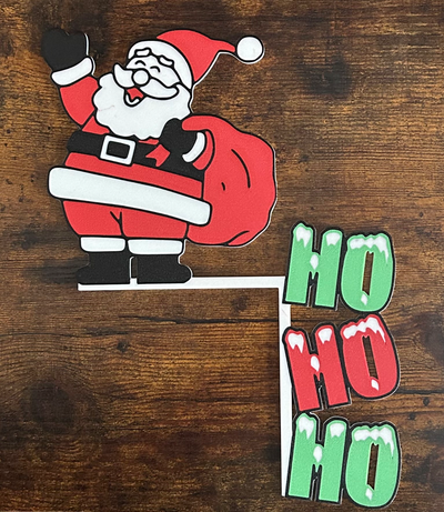 christmas santa corner hohoho merry by slowpoke's workshop household decor claus christmast noell decoration color colour multi ferstive ho decorations 3d print model - Mito3D