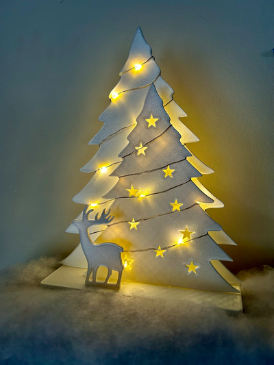 noel ağaçlar ren geyiği by yavaş konuşma atölye ev halkı dekor ren geyiğinoel baba kış ipek yıldızlar ışıklar dekorasyon kar beyaz 3d dekorasyonlar popüler ağaç orman eğlence doğa 3d print model - Mito3D