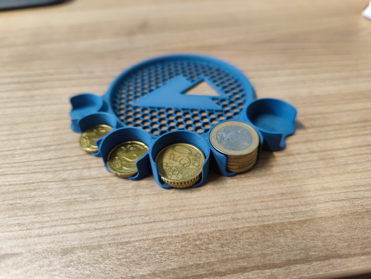 coffee coaster coin holder euros3mf by 3djonas91 household office 3d print model - Mito3D