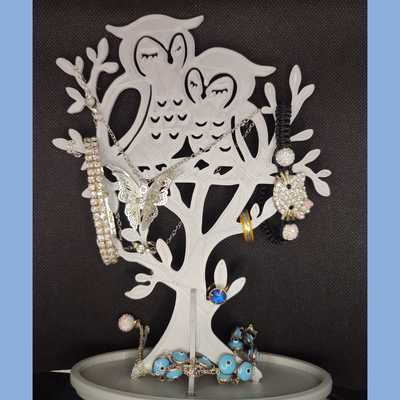coruja joalheria suporte tabela decoração by ladamtla casa porta joias mesa 3d print model - Mito3D
