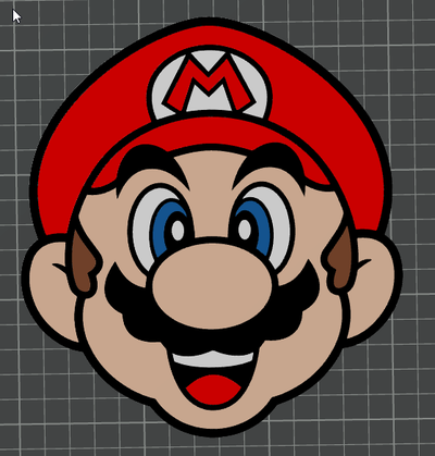 super mario face - characters- ams ready by ben art 2d nintendo multicolur brother 3d print model - Mito3D