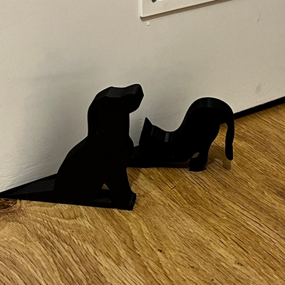 elegant animal silhouette door stoppers dog & cat edition by covic 3d household house models doorstopper 3d print model - Mito3D