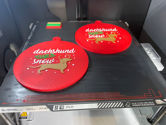 dackel schnee ornament by websters kreationen haushalt dekor weihnachten weihnachtsbaum hund 3d print model - Mito3D