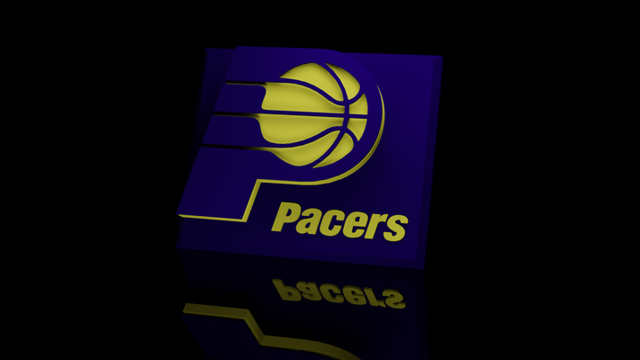 nba indiana pacers flottant logo panneaux by conceptions hangar art logos basketball signe multi couleur 3d print model - Mito3D