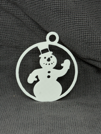 snowman ornament by hlrcreations household decor christmas hanging simple hat 3d print model - Mito3D