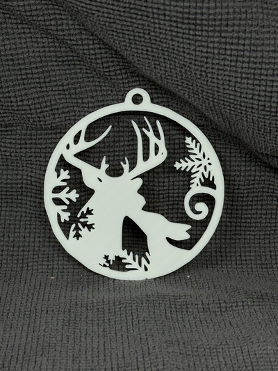 christmas deer ornament by hlrcreations household decor kissing flat tree 3d print model - Mito3D