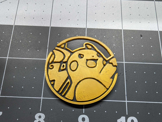 raichu pokemon coin by joeythatoneguy toys & games characters 3d print model - Mito3D