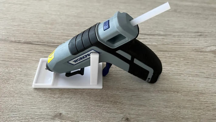 glue gun holder support pour pistolet colle by sgenos tools gluegun glueholder 3d print model - Mito3D