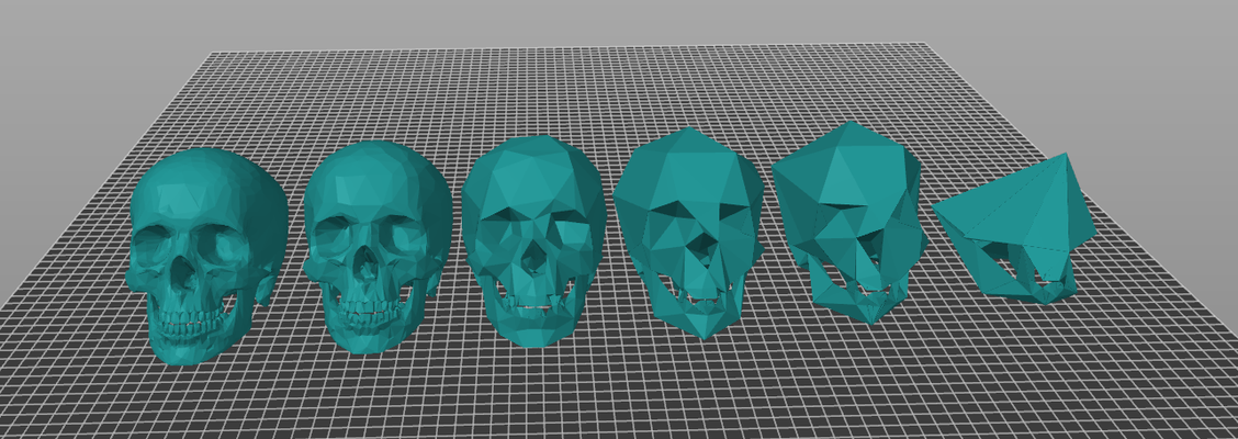degeneration of a skull by 3dprintnovesia art sculptures lowpoly 3d print model - Mito3D