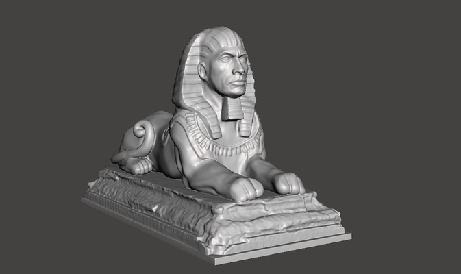 felsensphinx by 3dprintnovesia kunst skulpturen ägypten sphinx dwayne stein pharao johnson dwaynetherrock 3d print model - Mito3D
