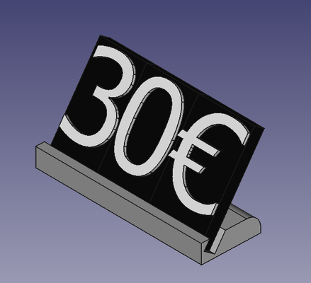 preço etiqueta universal 0 9 50 suporte 30mm + 45mm by waglaboratório casa modelos exibição euro 3d print model - Mito3D