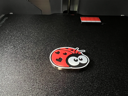 cute ladybug badge remixed by marcos p art coin & badges ladybugbadge animal bug ams quick print color 3d print model - Mito3D