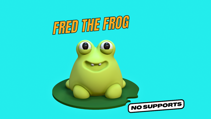 cute fred frog by 3dprintsmom toys & games characters sculpt multicolor 3d print model - Mito3D