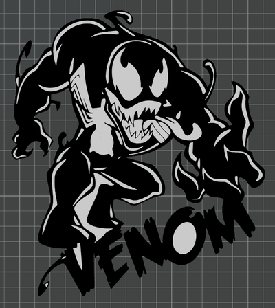 scares venom - ams ready by ben art 2d multicolour horror 3d print model - Mito3D