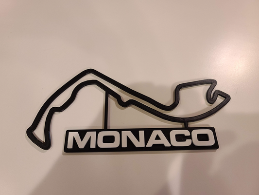 monaco track map nameplate wall art by dakjones82 models racing outline 3d print model - Mito3D