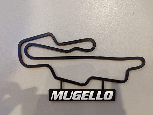 mugello track map nameplate wall art by dakjones82 models race racing car outline 3d print model - Mito3D