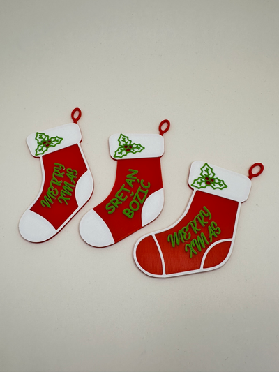 christmas sock by akristofic household decor christmassock xmas christmasdeco housedecor house merrychristmas santa claus 3d print model - Mito3D
