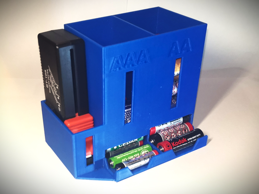 batterie espace rangement aa aaa bt 168 testeur remixé by ptose ménage bureau support 3d print model - Mito3D