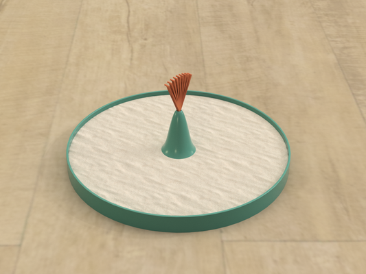 zen 2 0 facile circulaire montagne râteau by adam ménage bureau jardin sable 3d print model - Mito3D