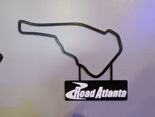 road atlanta track map nameplate wall art by dakjones82 models race racing outline 3d print model - Mito3D