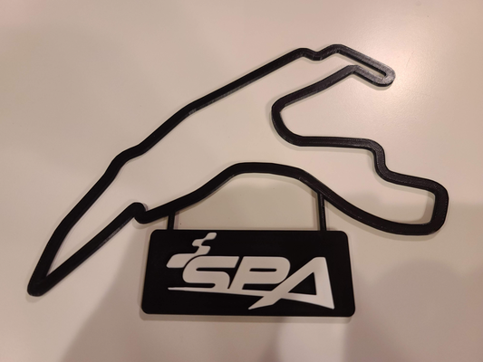 spa track map nameplate wall art by dakjones82 models race racing outline 3d print model - Mito3D