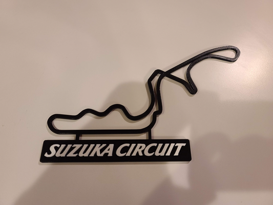 suzuka circuit track map nameplate wall art by dakjones82 models oultine layout racing 3d print model - Mito3D