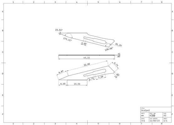 11 scalpel lame référence objet modélisation by jaykorza outils 3d print model - Mito3D