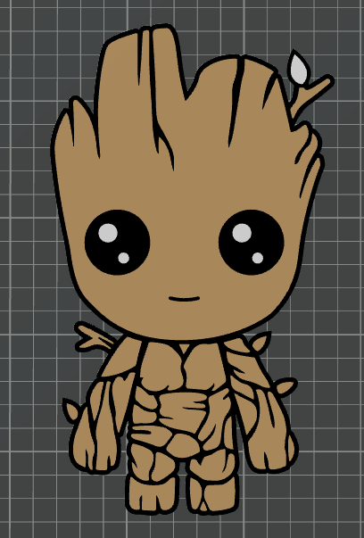 groot tutori of galassia ams pronto by arte 2d multicolore 3D print model - Mito3D