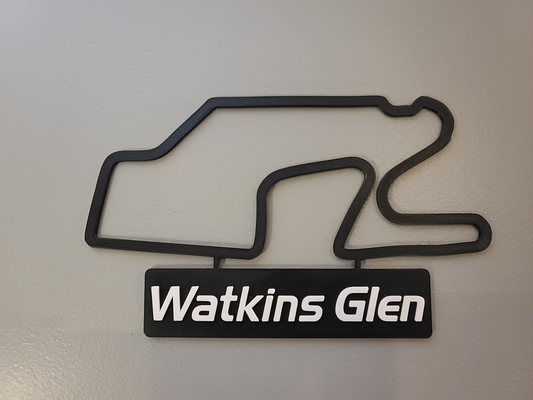 watkins glen track map nameplate wall art by dakjones82 models race racing outline layout 3d print model - Mito3D