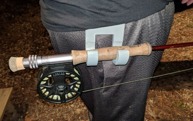 gürtel montiert fliege stange halter unterstützung by aaron carey428 hobby diy sport draußen angeln fisch fluss schlucht 3d print model - Mito3D