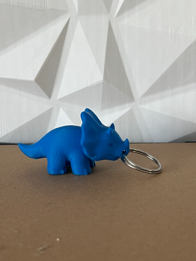 cute triceratops keychain remixed by lil ppj miniatures animals animal dino dinosaur 3d print model - Mito3D