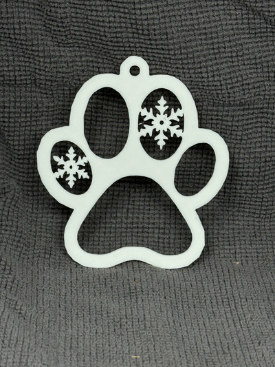 paw christmas ornament by hlrcreations household decor paws dog hang merrychristmas merry simple cute 3d print model - Mito3D