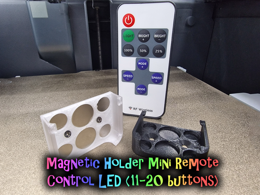 mini remote control led 11-20 buttons by bs 3d print tools organizers mando strip support bs3dprint holder 3d print model - Mito3D