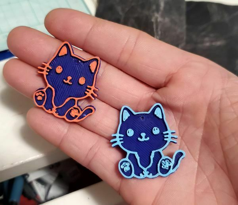 kitty earring by ouijawitch fashion earrings cat meow sitting keychain keyring 3d print model - Mito3D