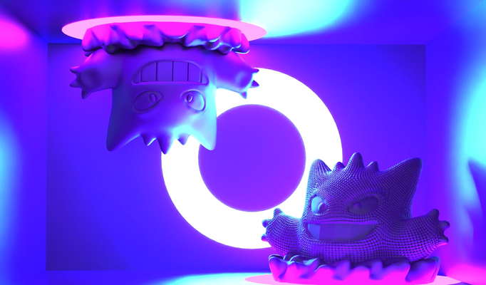 gengar in arrivo pavimento by rumorosooooo miniature creature pokemon fantasma halloween 3d print model - Mito3D