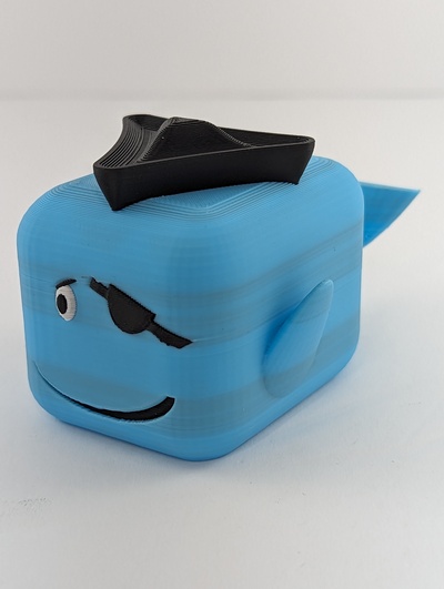 pirate whale by nighcore toys & games cute fun lmshow printdrive piratewhale 3d print model - Mito3D