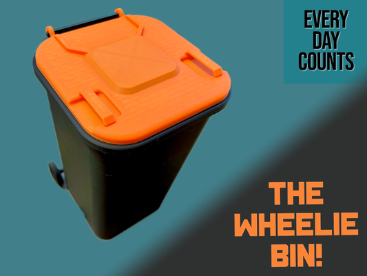 wheelie poubelle or espace rangement by journée compte ménage maison modèles récipient ordures pouvez recycler 3d print model - Mito3D
