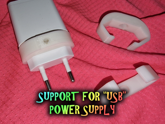 support usb power supply eu by bs 3d print tools organizers wall socket mount holder bs3dprint 3d print model - Mito3D