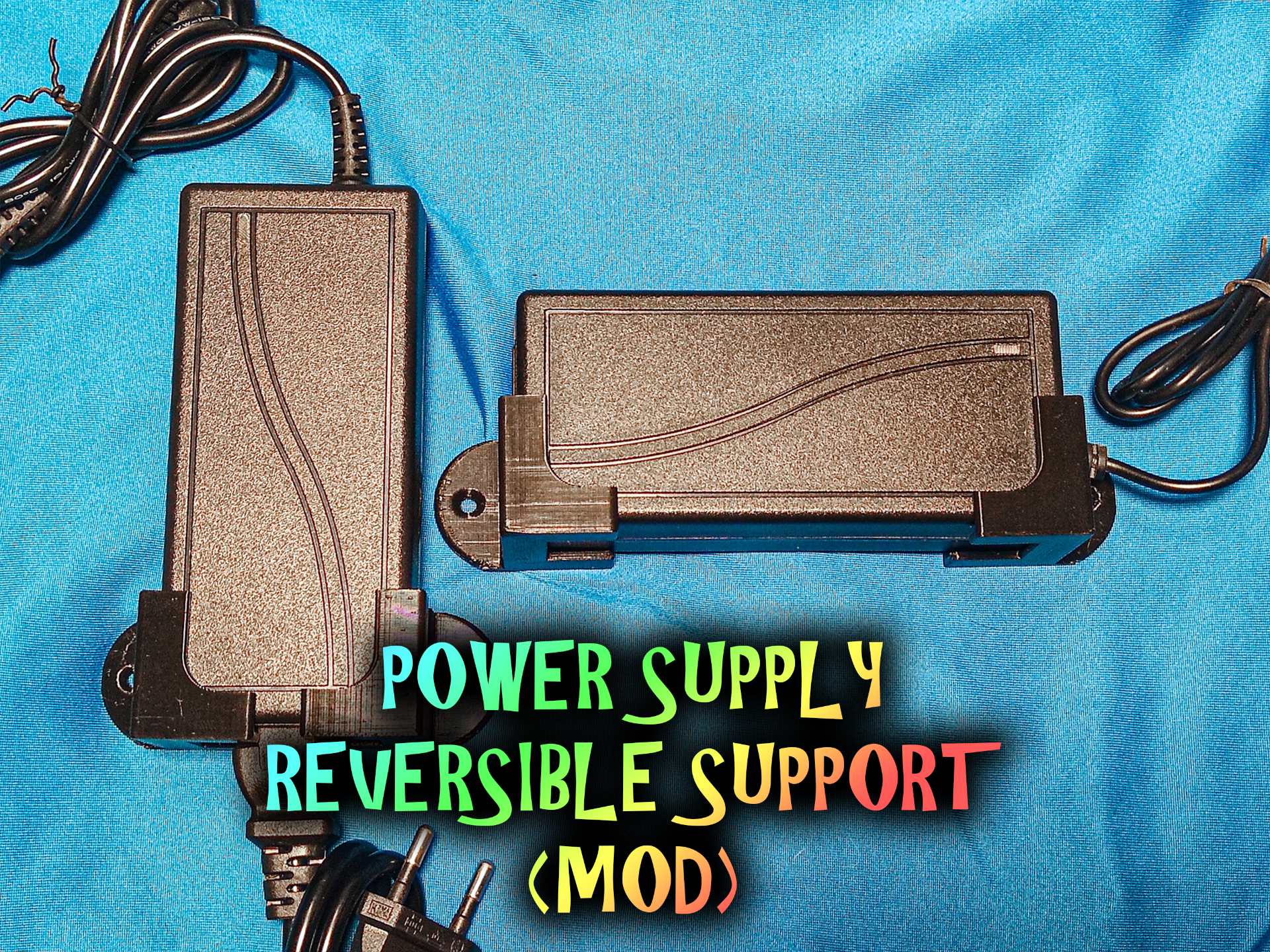 power supply reversible wall support by bs 3d print tools organizers holder bs3dprint 3D print model - Mito3D