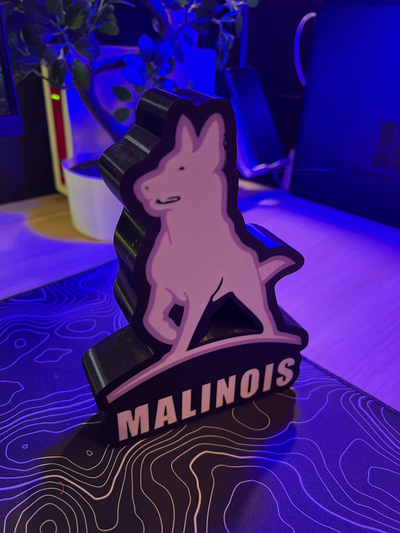 lightbox malinois by mio colpo d 39 occhio arte segni loghi cane cartello 3d print model - Mito3D