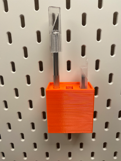 ikea skadis - hobby knife holder by chsi76 3d printer accessories pegboard pegboardholder 3d print model - Mito3D