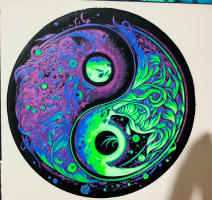 yin yang hueforge study 02 8 colours by gmp designs art 2d multi colour color 3d print model - Mito3D