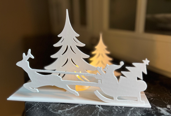 christmas decoration - led tealight by xor-3dpr hobby & diy santa reindeer 3d print model - Mito3D