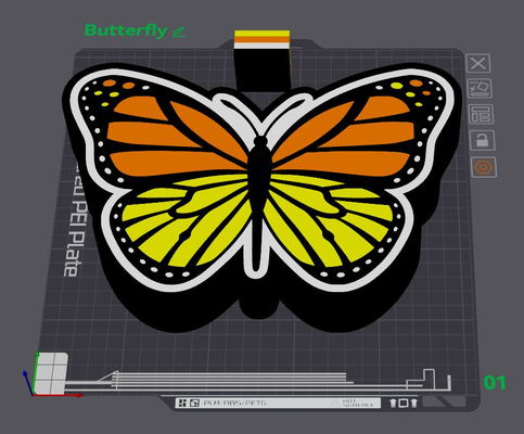 beautiful butterfly led light box by wizard7741 art 2d 3d print model - Mito3D