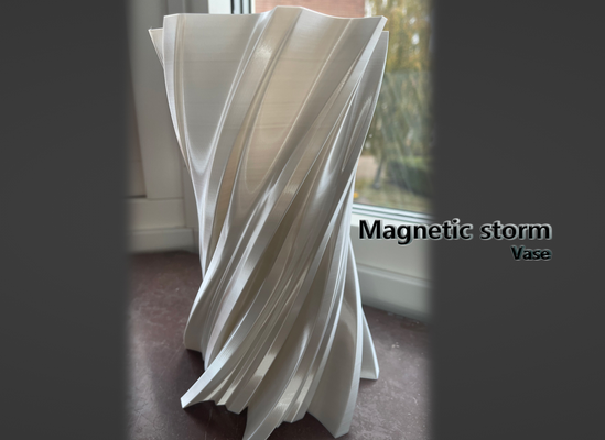 magnetisch sturm vase by xaioltd haushalt dekor modus wohnkultur spiral 3d print model - Mito3D