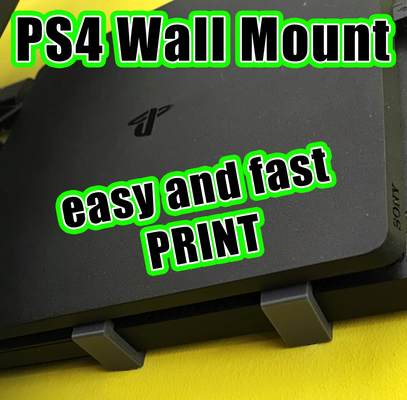 ps4 wall mount - simply print by peppinerus tools organizers playstation4 wallmount play station 3d print model - Mito3D
